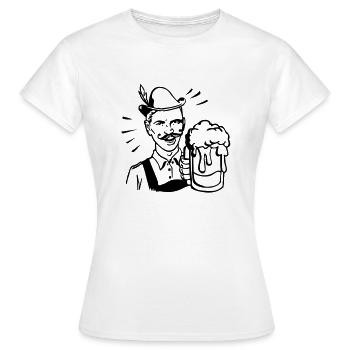 retro guy with beer - T-shirt Femme - blanc - Devant - AI Model Female 172 dark (172cm)