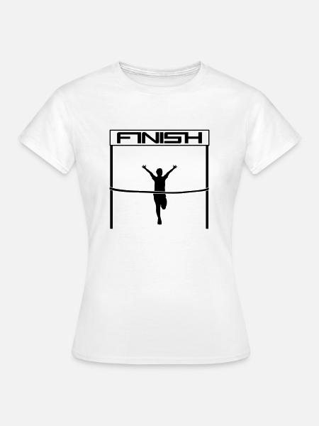 gewinner finish zielgerade zieleinlauf rotes band - Frauen T-Shirt - Weiß