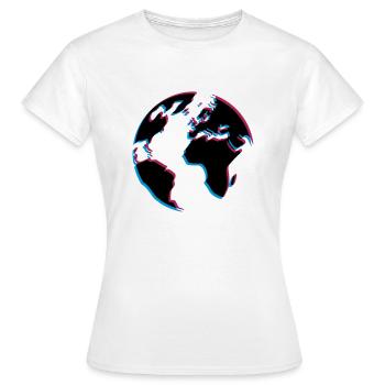 3d erde planet welt kontinente karte laender meer - Frauen T-Shirt - Weiß - Vorne - AI Model Female 172 dark (172cm)