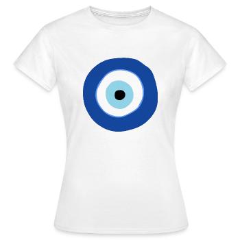 Nazar Böser Blick Schutz - Frauen T-Shirt - Weiß - Vorne - AI Model Female 172 dark (172cm)