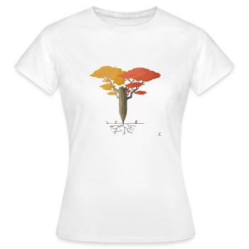 Tree of writing - Women's T-Shirt - white - Front - AI Model Female 172 dark (172cm)