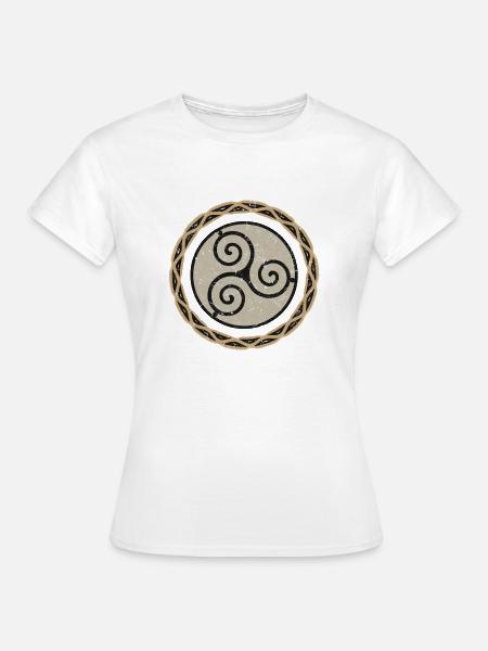 Schamanentrommel Triskel - Frauen T-Shirt - Weiß