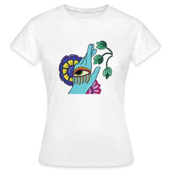 Main turquoise - T-shirt Femme - blanc - Devant - AI Model Female 172 dark (172cm)