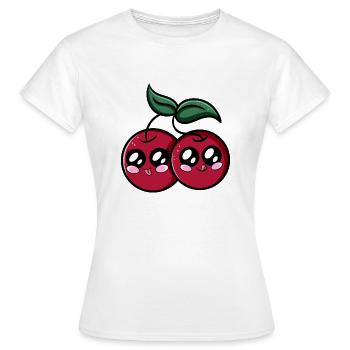 Kirschen Kawaii! - Frauen T-Shirt - Weiß - Vorne - AI Model Female 172 dark (172cm)
