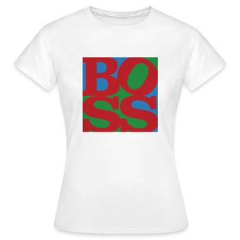 Boss WordPlay original art 5 - Women's T-Shirt - white - Front - AI Model Female 172 dark (172cm)