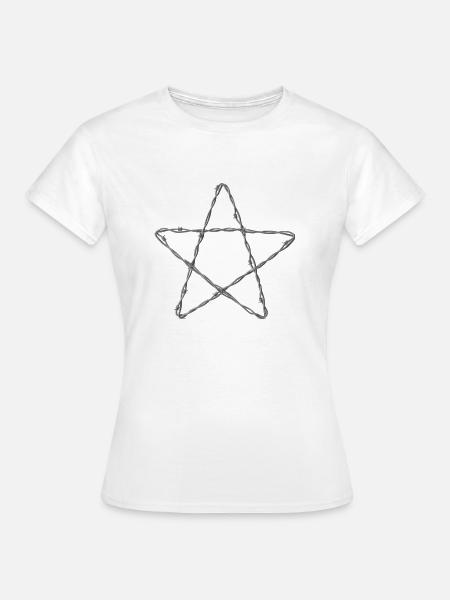 Stella di filo spinato - Pentagramma - Maglietta da donna - bianco
