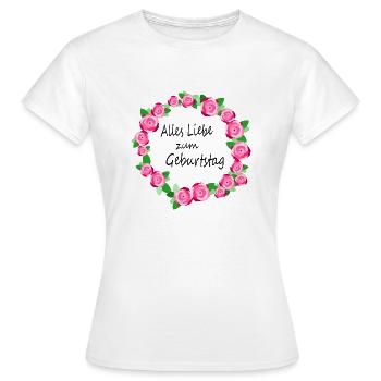Alles Liebe zum Geburtstag - Frauen T-Shirt - Weiß - Vorne - AI Model Female 172 dark (172cm)