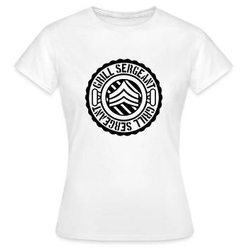Grillfest Grill Sergeant Stempel - Frauen T-Shirt - Weiß - Vorne - AI Model Female 172 dark (172cm)