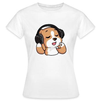 Der singende Beagle - Frauen T-Shirt - Weiß - Vorne - AI Model Female 172 dark (172cm)