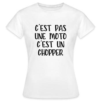 c'est pas une moto c'est un chopper - T-shirt Femme - blanc - Devant - AI Model Female 172 dark (172cm)