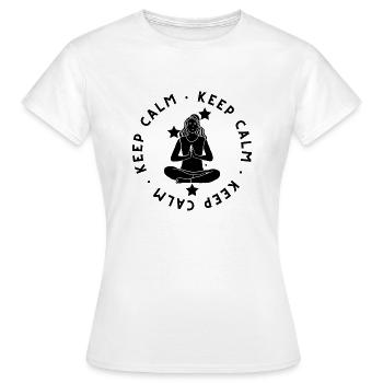 Keep Calm - Frauen T-Shirt - Weiß - Vorne - AI Model Female 172 dark (172cm)