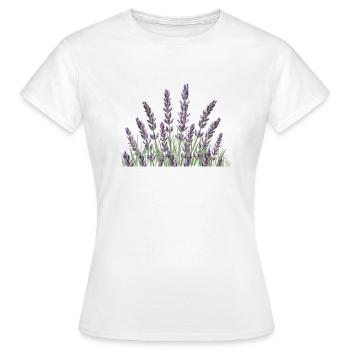 Tiges de lavande Lavande - T-shirt Femme - blanc - Devant - AI Model Female 172 dark (172cm)