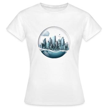 Atlantis - Ville sous-marine en bulle - T-shirt Femme - blanc - Devant - AI Model Female 172 dark (172cm)