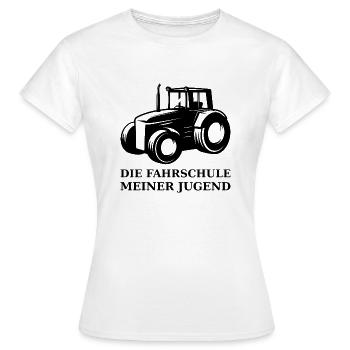 Traktor die Fahrschule meiner Jugend schwarz - Frauen T-Shirt - Weiß - Vorne - AI Model Female 172 dark (172cm)