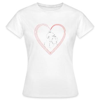 Mutter mit Kind in einem Herz - Frauen T-Shirt - Weiß - Vorne - AI Model Female 172 dark (172cm)