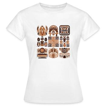 Folklore africain - T-shirt Femme - blanc - Devant - AI Model Female 172 dark (172cm)