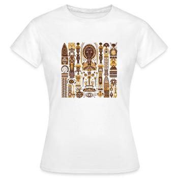 Folklore africain - T-shirt Femme - blanc - Devant - AI Model Female 172 dark (172cm)