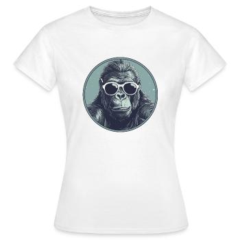 Gorilla mit Sonnenbrille, Affe, Primat - Frauen T-Shirt - Weiß - Vorne - AI Model Female 172 dark (172cm)