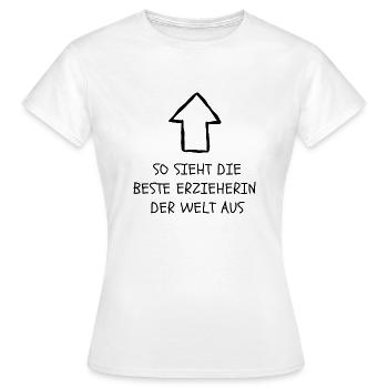 Beste Erzieherin der Welt - Frauen T-Shirt - Weiß - Vorne - AI Model Female 172 dark (172cm)
