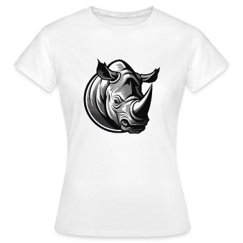 Rhinocéros - T-shirt Femme - blanc - Devant - AI Model Female 172 dark (172cm)