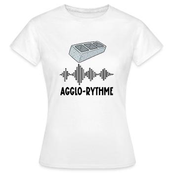 agglo-rythme - T-shirt Femme - blanc - Devant - AI Model Female 172 dark (172cm)