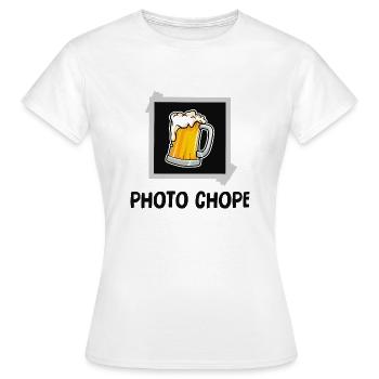 photo chope - T-shirt Femme - blanc - Devant - AI Model Female 172 dark (172cm)