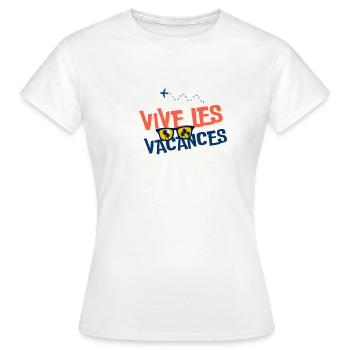 ES LEBE DER URLAUB. FEIERTAG. FROHE FEIERTAGE. - Frauen T-Shirt - Weiß - Vorne - AI Model Female 172 dark (172cm)
