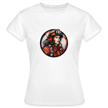 Pompière - T-shirt Femme - blanc - Devant - AI Model Female 172 dark (172cm)