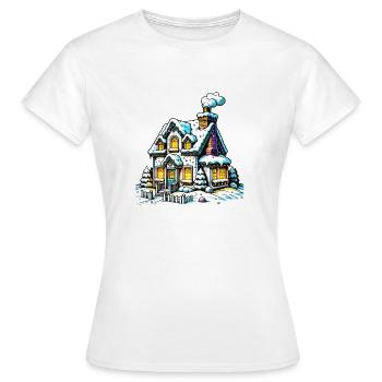 House Winter Christmas - Women's T-Shirt - white - Front - AI Model Female 172 dark (172cm)