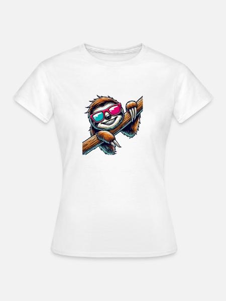 faultier sonnenbrille - Frauen T-Shirt - Weiß