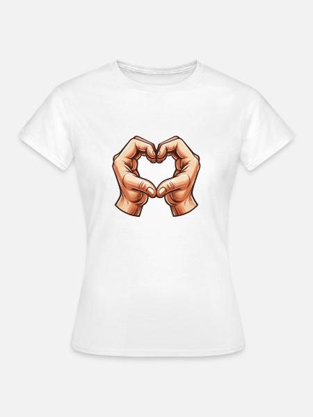 hände hand herz - Frauen T-Shirt - Weiß