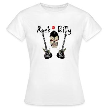 skull rockabilly - T-shirt Femme - blanc - Devant - AI Model Female 172 dark (172cm)