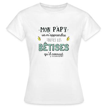 Bêtise papy - T-shirt Femme - blanc - Devant - AI Model Female 172 dark (172cm)
