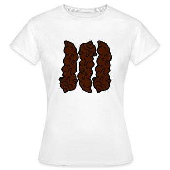 galettes 3 wiener wurst puent brun merde merde tas - T-shirt Femme - blanc - Devant - AI Model Female 172 dark (172cm)