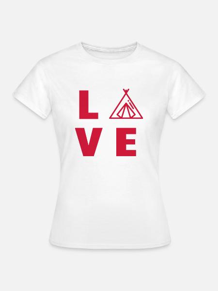 Camping / Camper / Zelt / Wandern - Frauen T-Shirt - Weiß