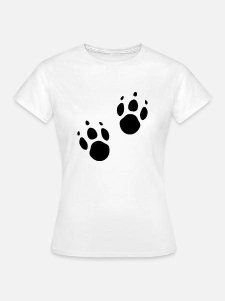 Tierspur Pfotenabdruck Tierfreund - Frauen T-Shirt - Weiß