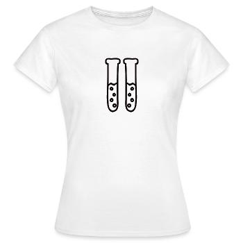 2 tubes à essai noirs - T-shirt Femme - blanc - Devant - AI Model Female 172 dark (172cm)