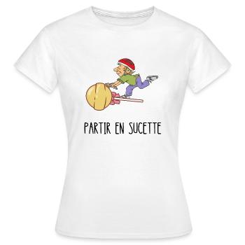 partir en sucette - T-shirt Femme - blanc - Devant - AI Model Female 172 dark (172cm)