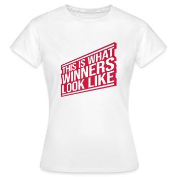 What Winners Look Like - Frauen T-Shirt - Weiß - Vorne - AI Model Female 172 dark (172cm)