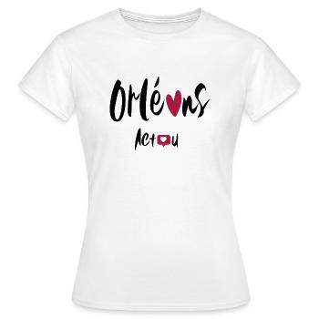 T-shirt amoureux de la ville d'Orléans Actualité - T-shirt Femme - blanc - Devant - AI Model Female 172 dark (172cm)