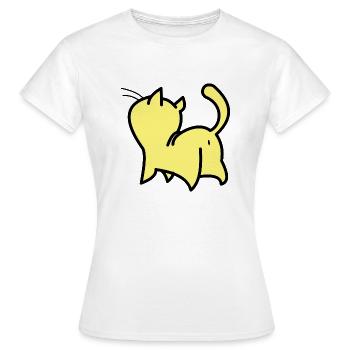 chat jaune - T-shirt Femme - blanc - Devant - AI Model Female 172 dark (172cm)