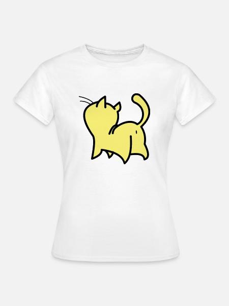 gelbe katze - Frauen T-Shirt - Weiß