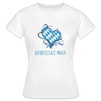 Bayrisches Madl - Frauen T-Shirt - Weiß - Vorne - AI Model Female 172 dark (172cm)