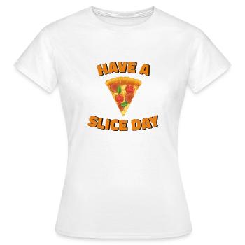 PRENEZ UNE TRANCHE DE PIZZA - T-shirt Femme - blanc - Devant - AI Model Female 172 dark (172cm)