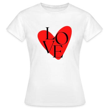 Herz - Frauen T-Shirt - Weiß - Vorne - AI Model Female 172 dark (172cm)