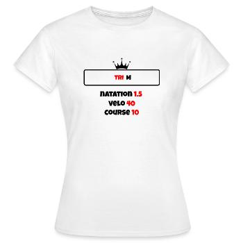T shirt triathlon Distance M - T-shirt Femme - blanc - Devant - AI Model Female 172 dark (172cm)