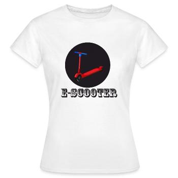 E-Scooter Roller Scooter - T-shirt Femme - blanc - Devant - AI Model Female 172 dark (172cm)