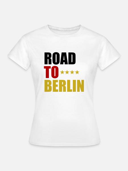 EM- Fanshirt "ROAD TO BERLIN" - Frauen T-Shirt - Weiß