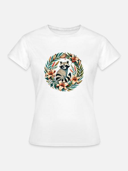 Waschbär-Lilie - Frauen T-Shirt - Weiß