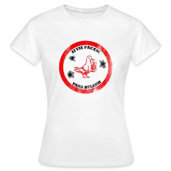 Wer den Frieden sucht, bereite den Krieg vor - Frauen T-Shirt - Weiß - Vorne - AI Model Female 172 dark (172cm)